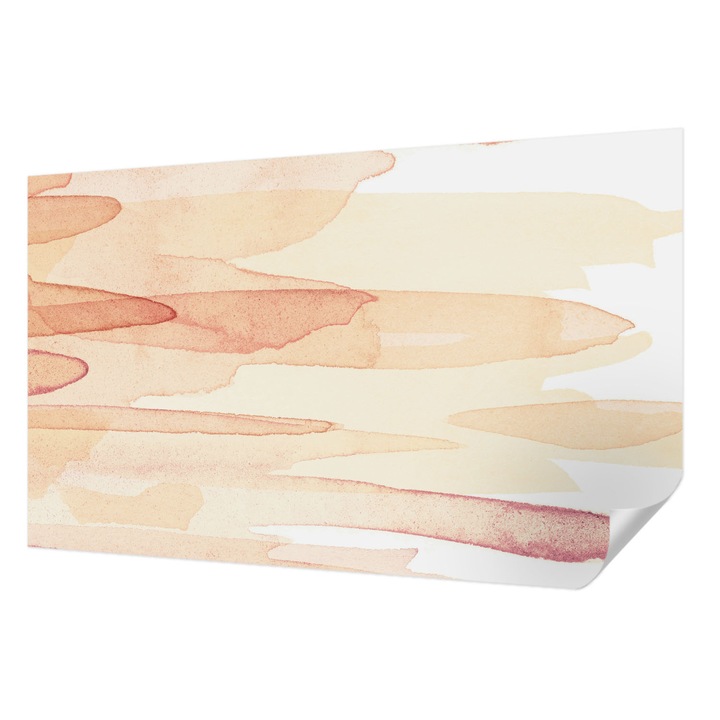 Öntapadós Fotótapéta Falra, Wallfluent, Pasztell ecsetvonások, Bézs, 416 x 254 cm, Előszobába, Hálószobába, 010170060070000012093