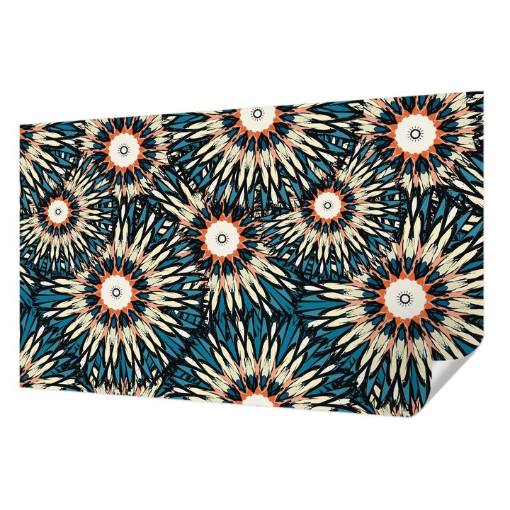 Öntapadós Tapéta Fali Dekoráció, Wallfluent, Virágenergia, Kék, 416 x 254 cm, Modern Dizájn, Nedvesség- És Foltálló, 010170060070000012773