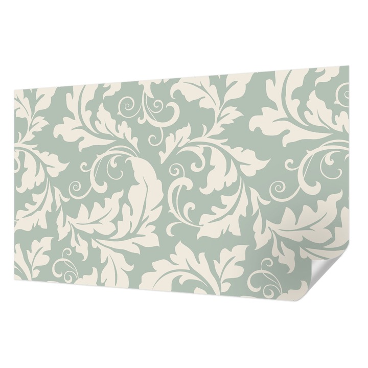 Öntapadós Tapéta Fali Dekoráció, Wallfluent, Dekoratív levelek, Szürke, 416 x 254 cm, Könnyen Tisztítható, Nedvességálló, 010170060070000012819