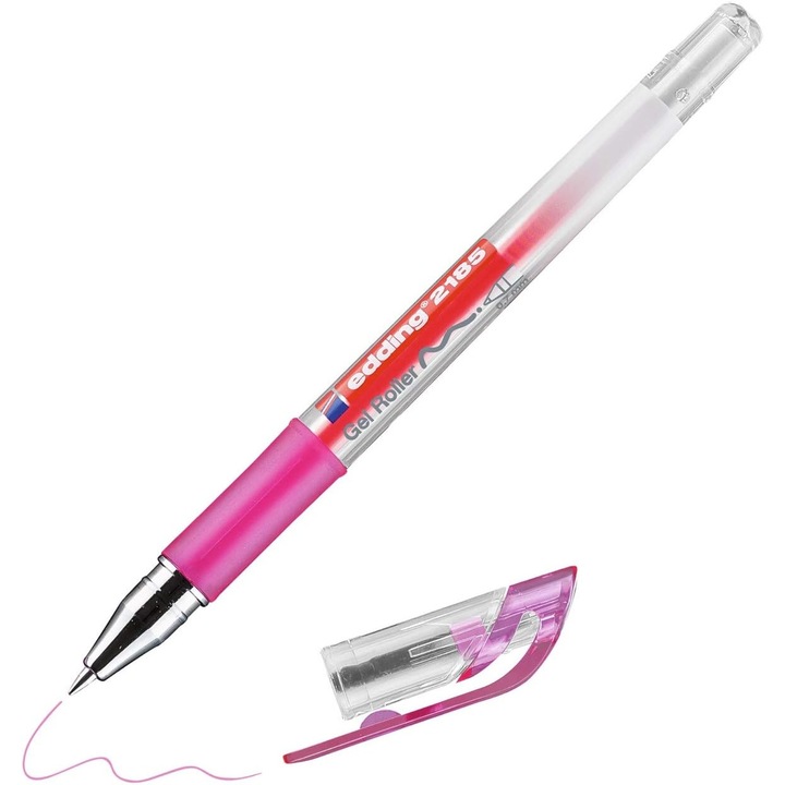 Pix gel Edding 2185 retractabil, roz, varf 0.7 mm, prindere anti-alunecare