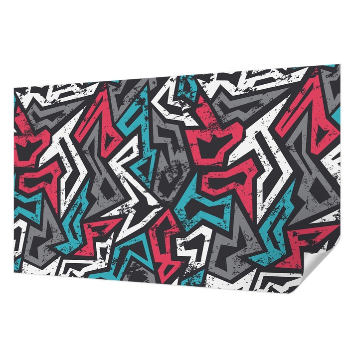 Öntapadós Fotótapéta Falra, Wallfluent, Absztrakt mozaik, Piros, 416 x 254 cm, Fali Dekoráció, Nedvesség- És Foltálló, 010170060070000013064