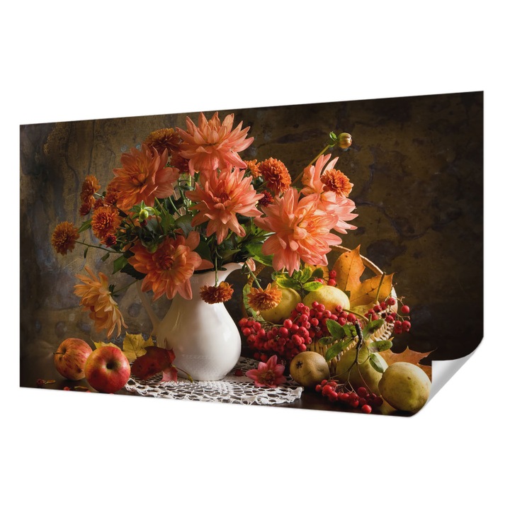 Öntapadós Dekor Tapéta, Wallfluent, Őszi kompozíció, Narancssárga, 416 x 254 cm, Dekoráció, Falra, 010170060070000016812