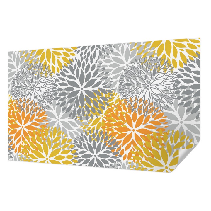 Öntapadós Dekor Tapéta, Wallfluent, Virágenergia, Szürke, 416 x 254 cm, Modern Dizájn, Könnyen Felszerelhető És Tisztítható, 010170060070000013233