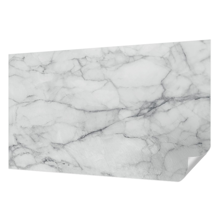 Öntapadós Tapéta Fali Dekoráció, Wallfluent, Márvány elegancia, Fehér, 416 x 254 cm, Könnyen Tisztítható, Nedvességálló, 010170060070000019137