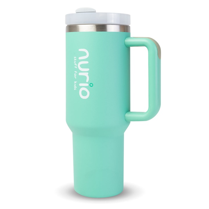 Sticlă termică, Nurio, 1.180 ml, inox reciclabil, verde pastel