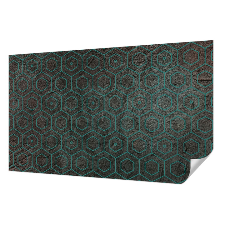 Öntapadós Tapéta Falra, Wallfluent, Geometrikus minta, Barna, 416 x 254 cm, Klasszikus, Könnyen Felszerelhető, 010170060070000020201