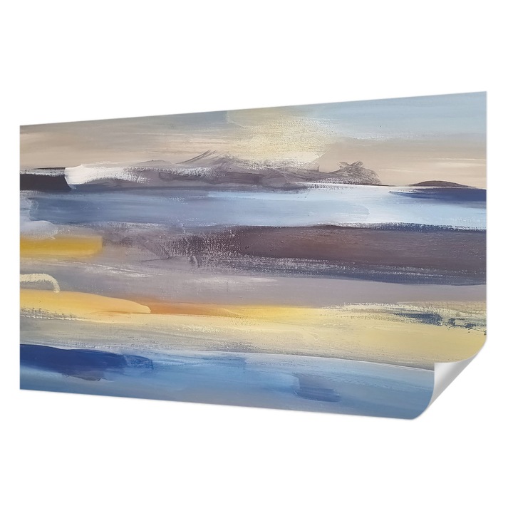 Öntapadós Fotótapéta Falra, Wallfluent, Békés táj, Kék, 416 x 254 cm, Dekoráció, Erős Ragasztó, 010170060070000030899