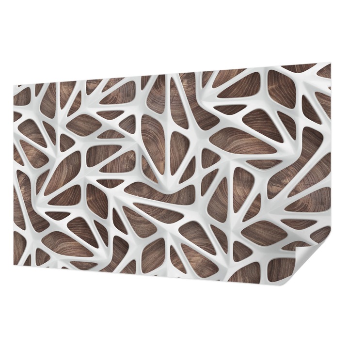 Öntapadós Tapéta Falra, Wallfluent, Dinamikus harmónia, Fehér, 416 x 254 cm, Nappaliba, Konyhába, 010170060070000020560