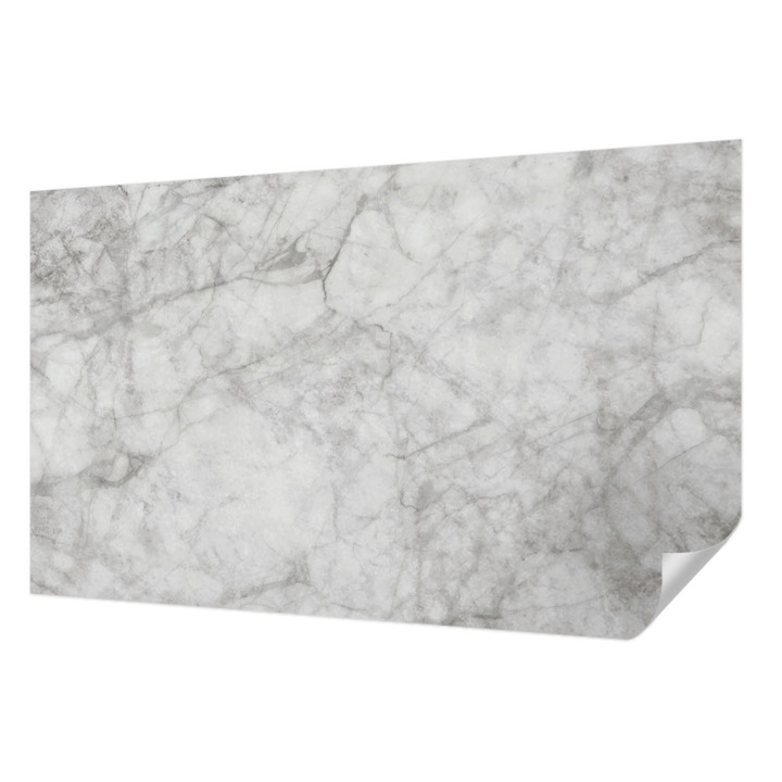 Öntapadós Tapéta Fali Dekoráció, Wallfluent, Márvány elegancia, Fehér, 416 x 254 cm, Modern Dizájn, Könnyen Felszerelhető És Tisztítható, 010170060070000019879