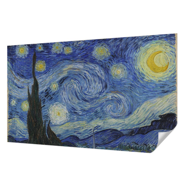 Öntapadós Dekor Tapéta, Wallfluent, Éjszakai örvény, Kék, 416 x 254 cm, Dekoráció, Falra, 010170060070000019023