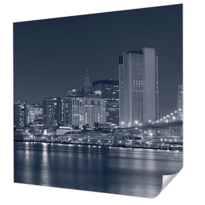 Fali Fotótapéta Autocolant, Wallfluent, Orasul noptii, Multicolor, 250 x 250 cm, Pentru Baie, Bucatarie, 010170060030000000857