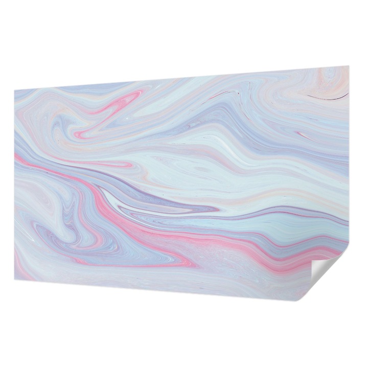 Öntapadós Dekor Tapéta, Wallfluent, Pasztell örvény, Kék, 416 x 254 cm, Előszobába, Hálószobába, 010170060070000019134