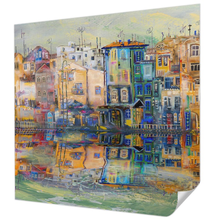 Tapet Autocolant De Perete, Wallfluent, Oras magic, Bej, 250 x 250 cm, Pentru Sufragerie, Dormitor, 010170060030000018739