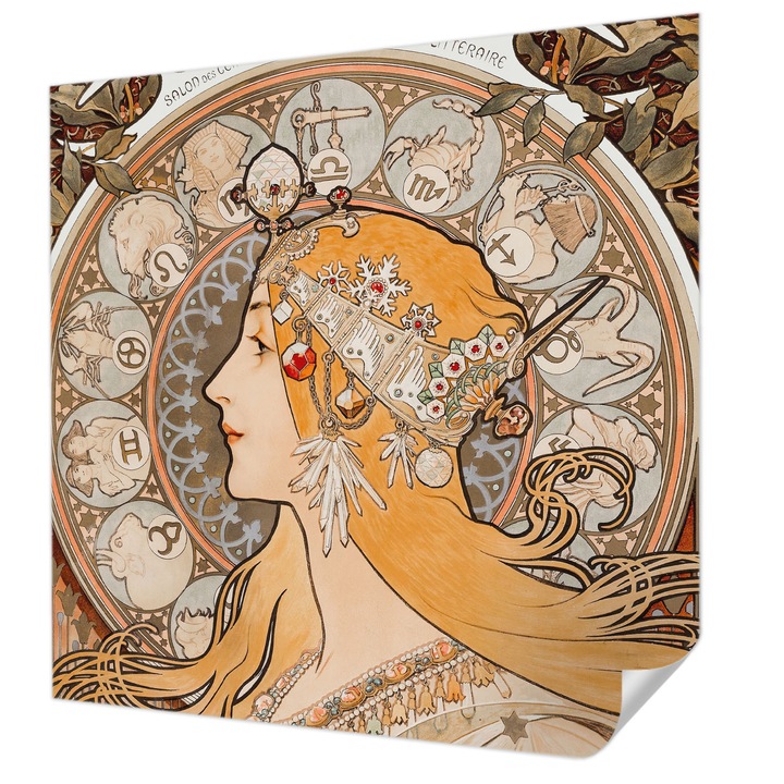 Öntapadós Tapéta Falra, Wallfluent, Zodiákus elegancia, Bézs, 250 x 250 cm, Fali Dekoráció, Nedvesség- És Foltálló, 010170060030000031733