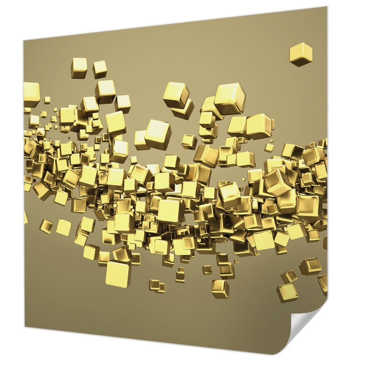 Öntapadós Fotótapéta Falra, Wallfluent, Kreatív kockák, Sárga, 250 x 250 cm, Könnyen Tisztítható, Nedvességálló, 010170060030000274317