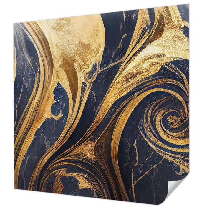 Öntapadós Tapéta Falra, Wallfluent, Márvány minták, Tengerészkék, 250 x 250 cm, Fali Dekoráció, Nedvesség- És Foltálló, 010170060030000282559