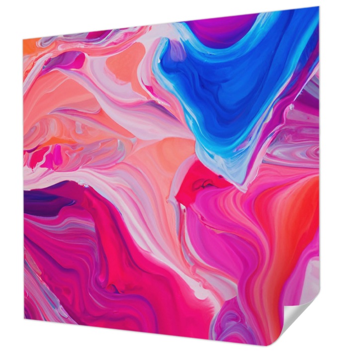 Fali Fotótapéta Autocolant, Wallfluent, Unde lichide, Roz, 250 x 250 cm, Detasabil, Lavabil, 010170060030000282567