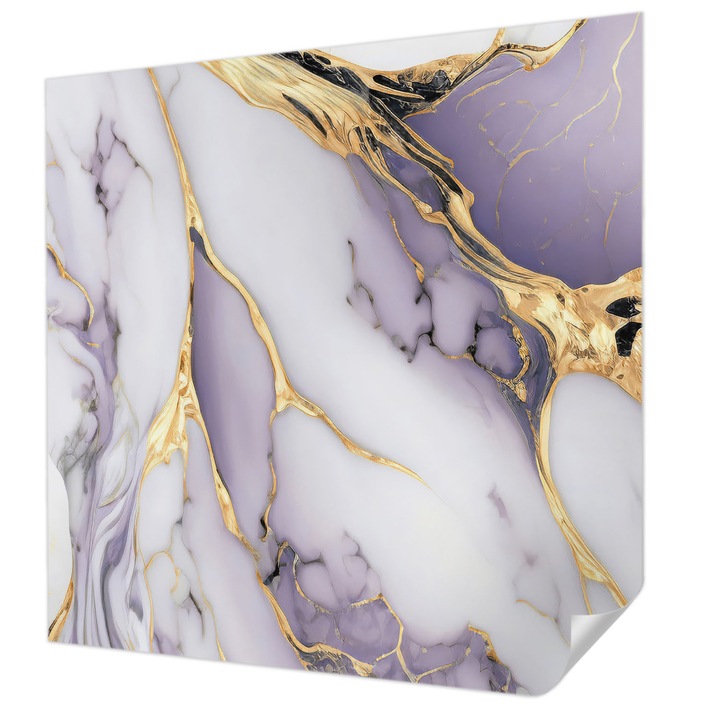 Öntapadós Dekor Tapéta, Wallfluent, Absztrakt márvány, Fehér, 250 x 250 cm, Klasszikus, Könnyen Felszerelhető, 010170060030000282613