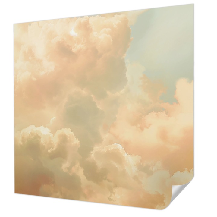 Öntapadós Tapéta Fali Dekoráció, Wallfluent, Éteri felhők, Fehér, 250 x 250 cm, Modern Dizájn, Nedvesség- És Foltálló, 010170060030000282738