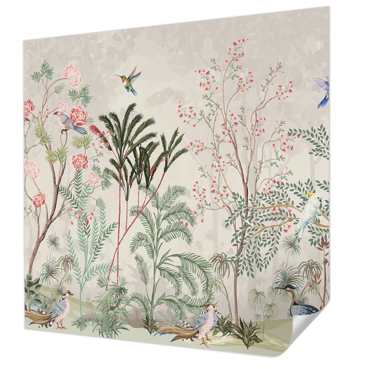 Öntapadós Fotótapéta Falra, Wallfluent, Trópusi oázis, Zöld, 250 x 250 cm, Könnyen Tisztítható, Nedvességálló, 010170060030000282755