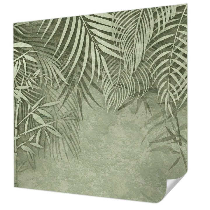 Öntapadós Tapéta Fali Dekoráció, Wallfluent, Bambuszparadicsom, Zöld, 250 x 250 cm, Nappaliba, Konyhába, 010170060030000282779