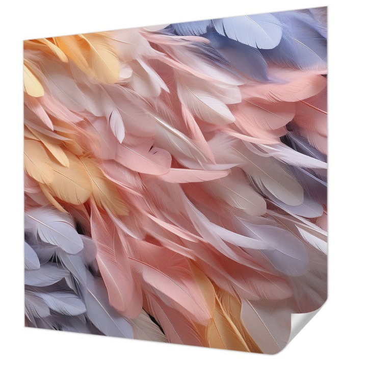 Öntapadós Tapéta Falra, Wallfluent, Pasztell tollak, Rózsaszín, 250 x 250 cm, Előszobába, Hálószobába, 010170060030000282894