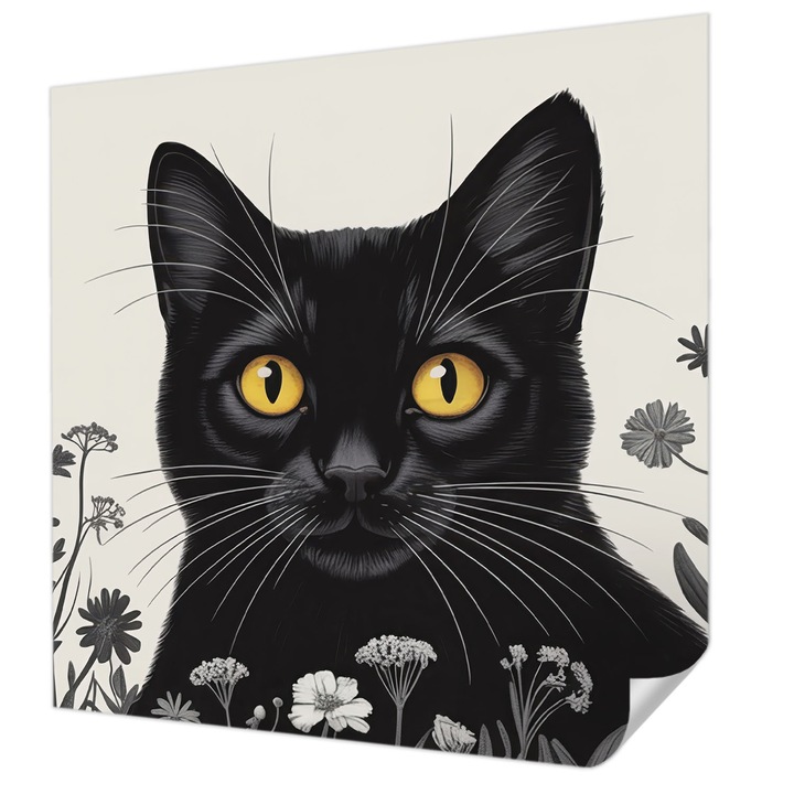 Öntapadós Fotótapéta Falra, Wallfluent, Macskavirágok, Fehér, 250 x 250 cm, Nappaliba, Konyhába, 010170060030000284705