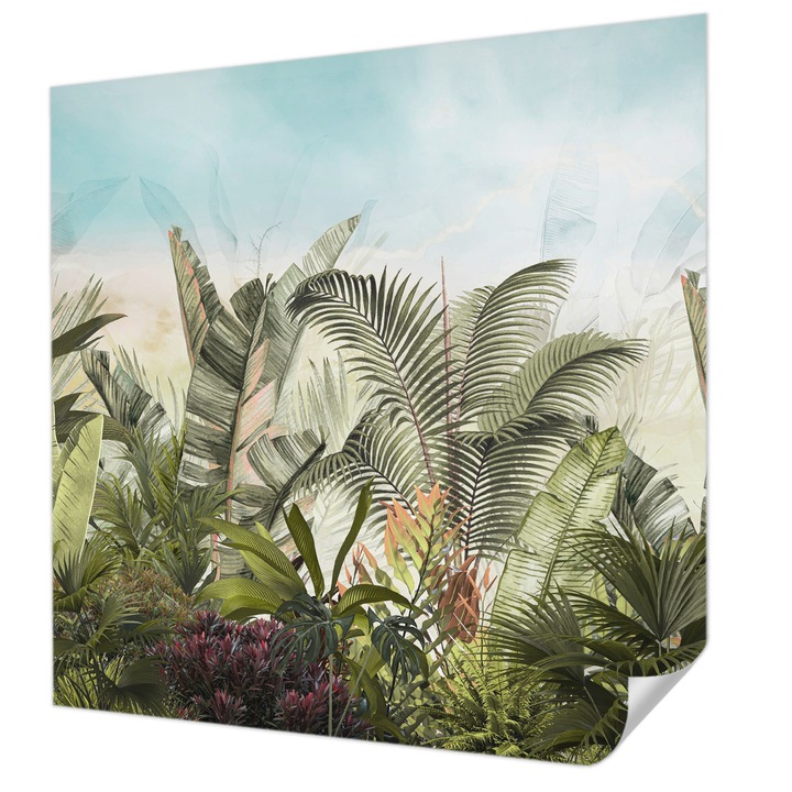 Öntapadós Fotótapéta Falra, Wallfluent, Trópusi paradicsom, Zöld, 250 x 250 cm, Klasszikus, Könnyen Felszerelhető, 010170060030000282761