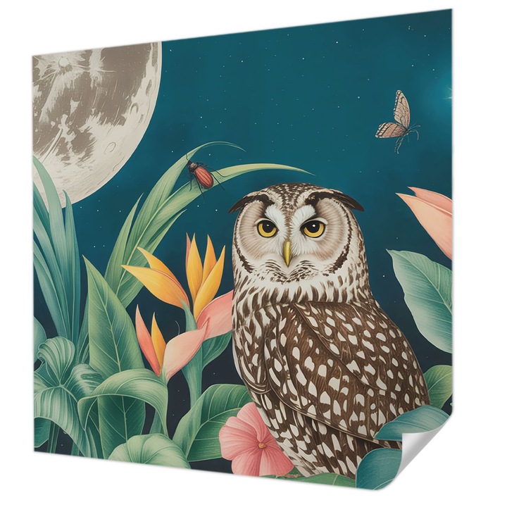 Öntapadós Tapéta Fali Dekoráció, Wallfluent, Hold Szafari, Zöld, 250 x 250 cm, Modern Dizájn, Könnyen Felszerelhető És Tisztítható, 010170060030000284718