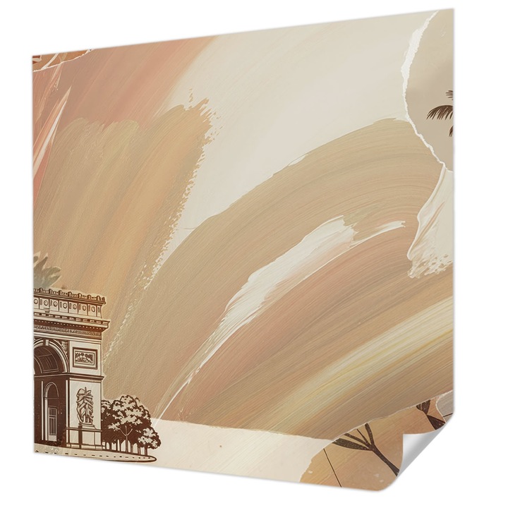 Öntapadós Tapéta Falra, Wallfluent, Egzotikus utazás, Bézs, 250 x 250 cm, Modern Dizájn, Könnyen Felszerelhető És Tisztítható, 010170060030000284725