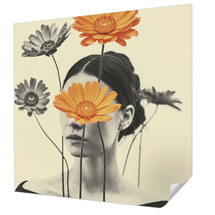 Öntapadós Dekor Tapéta, Wallfluent, Szürrealista vízió, Fehér, 250 x 250 cm, Előszobába, Hálószobába, 010170060030000284715