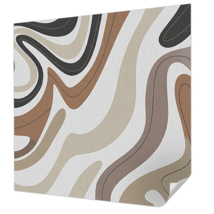 Öntapadós Tapéta Falra, Wallfluent, Harmonikus hullámok, Bézs, 250 x 250 cm, Könnyen Tisztítható, Nedvességálló, 010170060030000284757