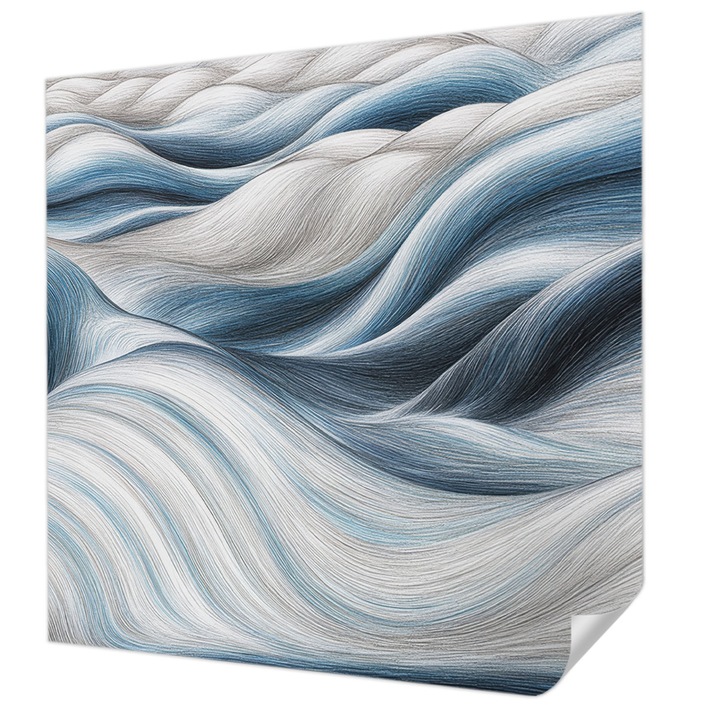 Öntapadós Tapéta Falra, Wallfluent, Lágy hullámok, Fehér, 250 x 250 cm, Dekoráció, Klasszikus, 010170060030000284764