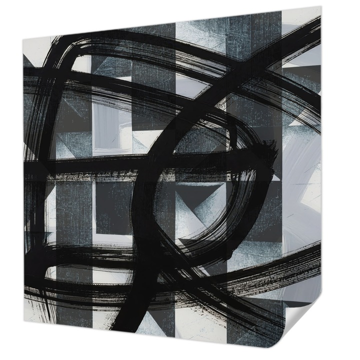 Öntapadós Dekor Tapéta, Wallfluent, Kifejező geometria, Fekete, 250 x 250 cm, Fali Dekoráció, Nedvesség- És Foltálló, 010170060030000284774