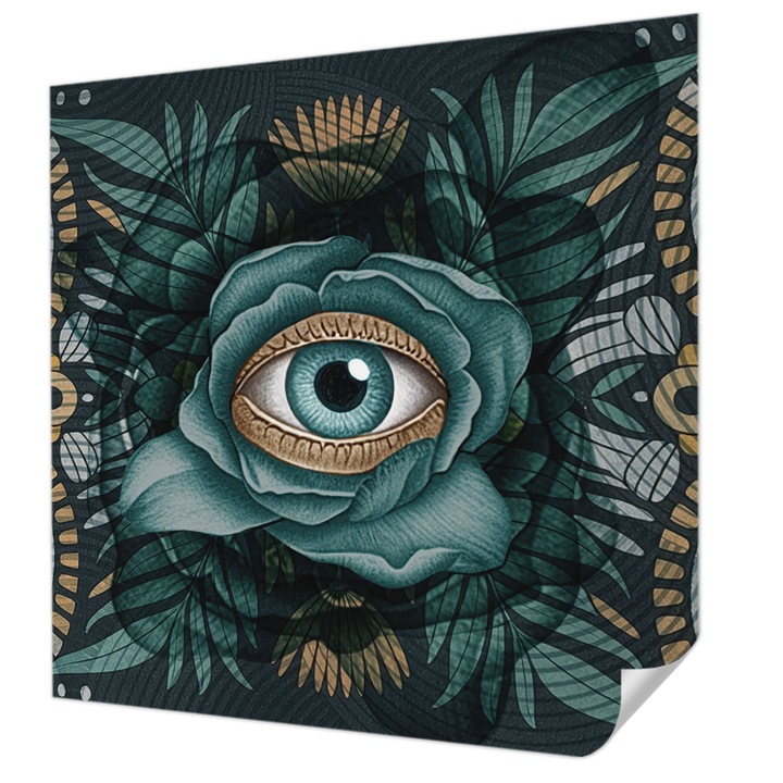 Öntapadós Fotótapéta Falra, Wallfluent, Virágszem, Tengerészkék, 250 x 250 cm, Fali Dekoráció, Nedvesség- És Foltálló, 010170060030000284797