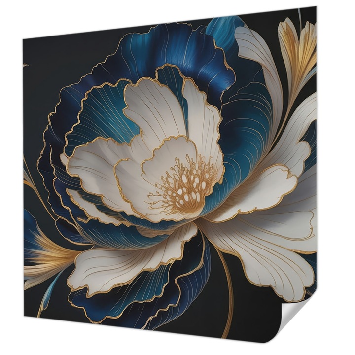 Öntapadós Dekor Tapéta, Wallfluent, Virágminta, Fehér, 250 x 250 cm, Könnyen Tisztítható, Nedvességálló, 010170060030000284805