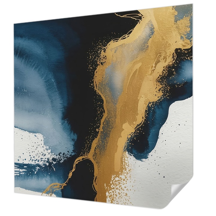 Öntapadós Tapéta Falra, Wallfluent, Színes absztrakció, Kék, 250 x 250 cm, Könnyen Tisztítható, Nedvességálló, 010170060030000284821