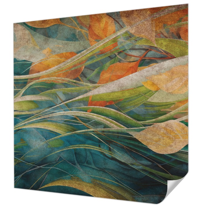 Öntapadós Tapéta Falra, Wallfluent, Őszi tájkép, Fehér, 250 x 250 cm, Nappaliba, Konyhába, 010170060030000284828