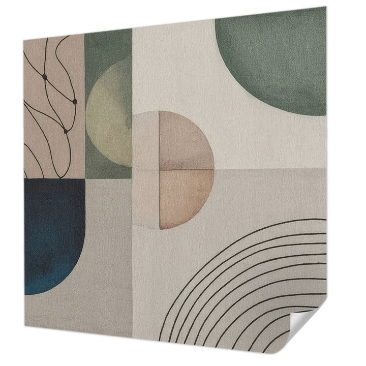 Öntapadós Fotótapéta Falra, Wallfluent, Geometriai formák, Bézs, 250 x 250 cm, Modern Dizájn, Könnyen Felszerelhető És Tisztítható, 010170060030000284832