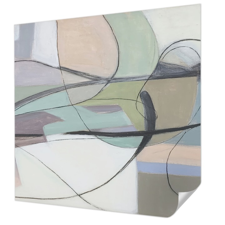 Öntapadós Fotótapéta Falra, Wallfluent, Pasztell vonalak, Szürke, 250 x 250 cm, Dekoráció, Erős Ragasztó, 010170060030000284834