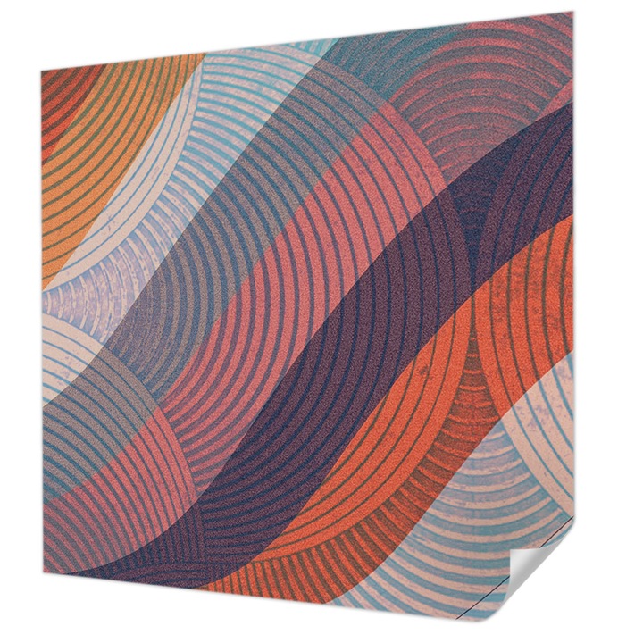 Öntapadós Dekor Tapéta, Wallfluent, Színes hullámok, Narancssárga, 250 x 250 cm, Könnyen Tisztítható, Nedvességálló, 010170060030000284837