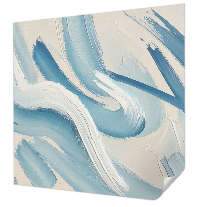 Öntapadós Tapéta Falra, Wallfluent, Absztrakt ecsetvonások, Kék, 250 x 250 cm, Klasszikus, Könnyen Felszerelhető, 010170060030000284859