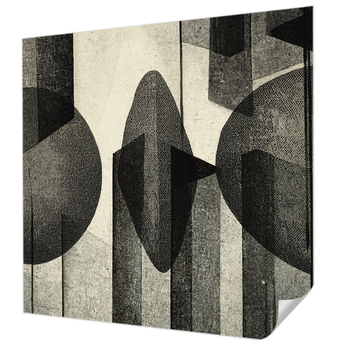 Öntapadós Fotótapéta Falra, Wallfluent, Geometriai alakzatok, Fekete, 250 x 250 cm, Dekoráció, Erős Ragasztó, 010170060030000284866