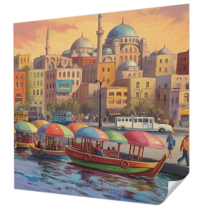 Fali Fotótapéta Autocolant, Wallfluent, Coasta urbana, Negru, 250 x 250 cm, Pentru Perete, Rezistente La Apa, Umiditate Si Pete, 010170060030000284882