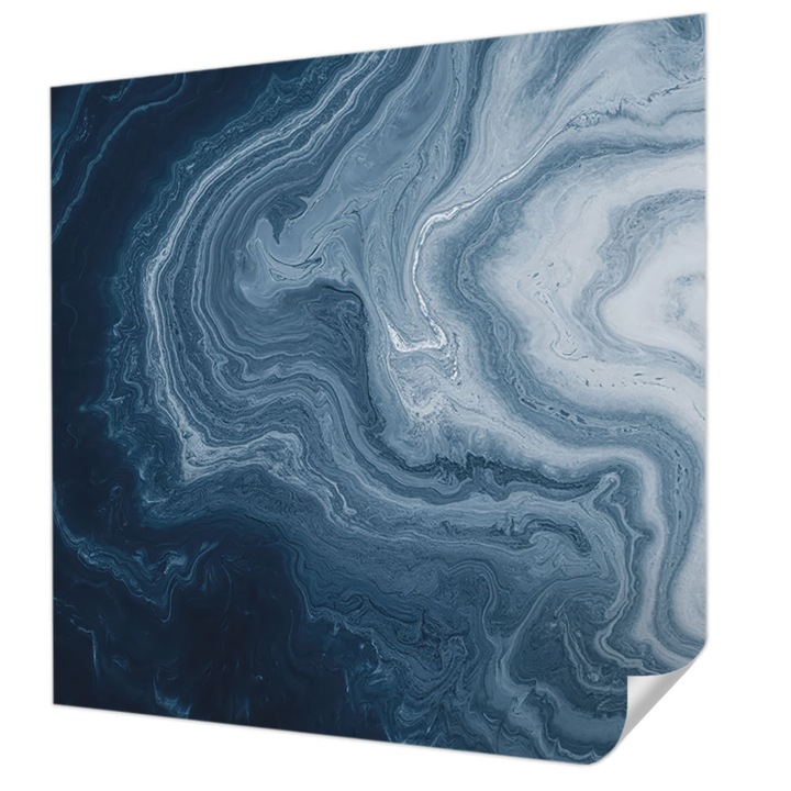 Öntapadós Fotótapéta Falra, Wallfluent, Kék hullámok, Tengerészkék, 250 x 250 cm, Fali Dekoráció, Nedvesség- És Foltálló, 010170060030000284864