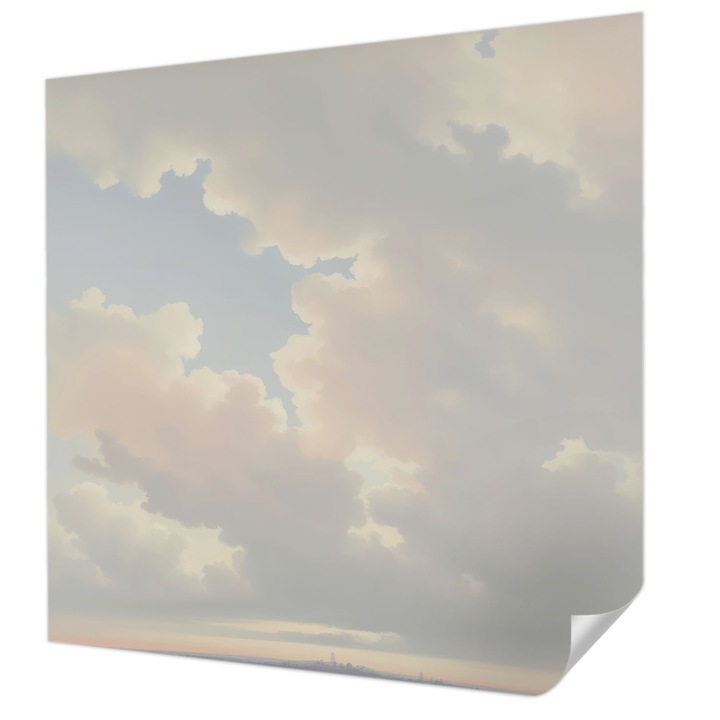 Öntapadós Tapéta Fali Dekoráció, Wallfluent, Pasztell égbolt, Fehér, 250 x 250 cm, Klasszikus, Könnyen Felszerelhető, 010170060030000284975