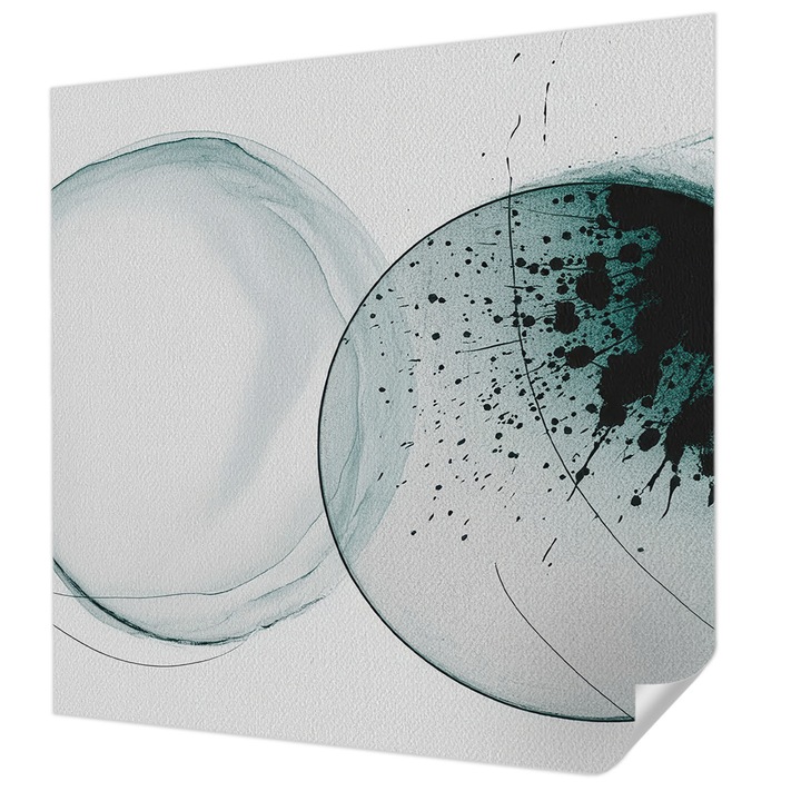 Öntapadós Fotótapéta Falra, Wallfluent, Zöld körök, Fehér, 250 x 250 cm, Erős Ragasztó, Modern Belsőépítészeti Dekoráció, 010170060030000284988