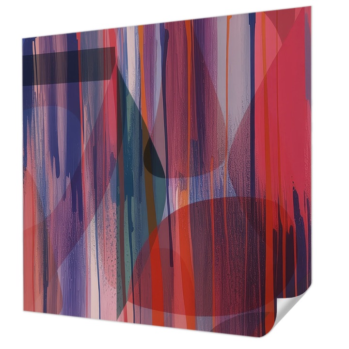 Öntapadós Fotótapéta Falra, Wallfluent, Szivárvány csíkok, Piros, 250 x 250 cm, Modern Dizájn, Könnyen Felszerelhető És Tisztítható, 010170060030000284989