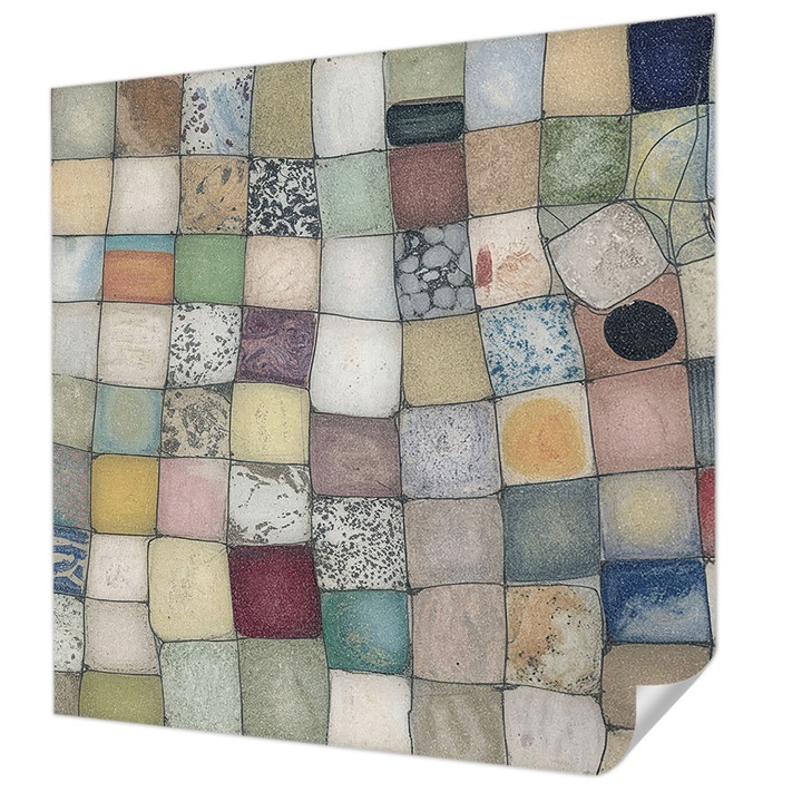 Öntapadós Fotótapéta Falra, Wallfluent, Színes mozaik, Szürke, 250 x 250 cm, Előszobába, Hálószobába, 010170060030000285026