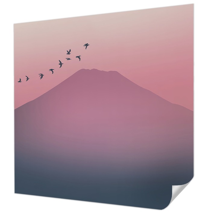 Öntapadós Fotótapéta Falra, Wallfluent, Hegyi Nyugat, Rózsaszín, 250 x 250 cm, Fali Dekoráció, Nedvesség- És Foltálló, 010170060030000285055